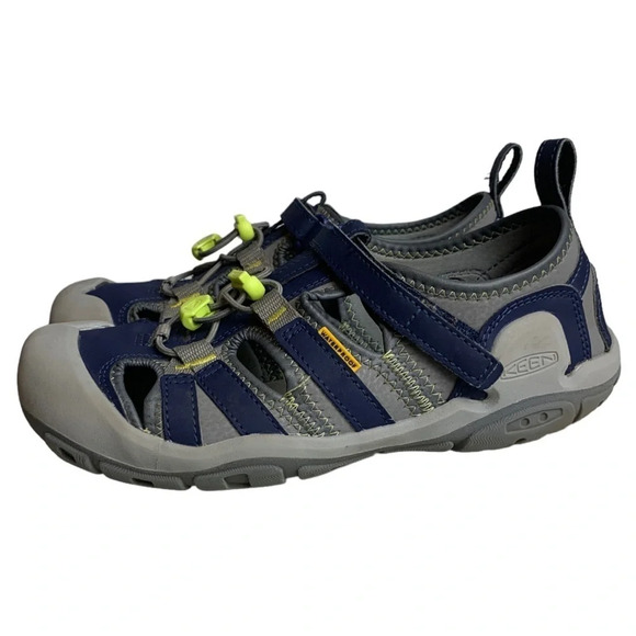 Keens Knotch Creek Sandal Waterproof  Steel Grey/ Blue Depths Size Big Kids 5 - Picture 2 of 16
